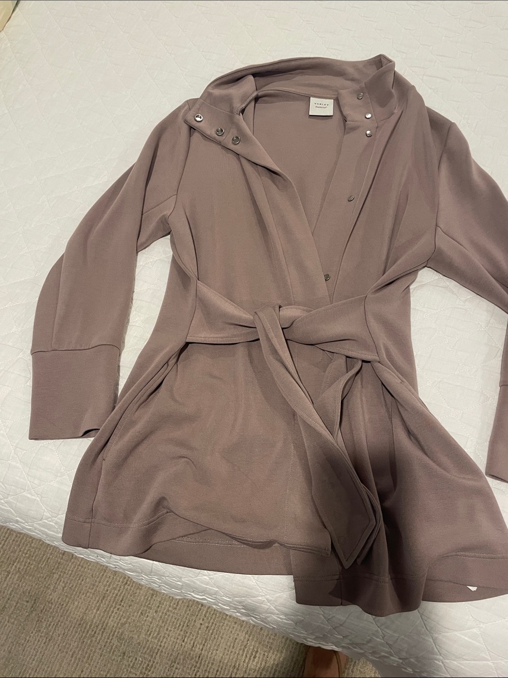 Varley Dusty Taupe  Tie-Waist Cardigan